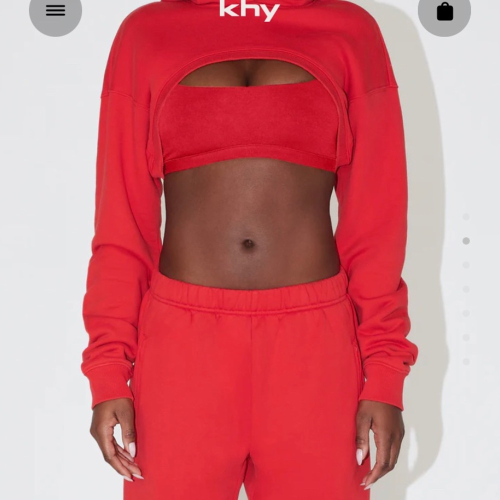 Khy Red Cropped Hoodie